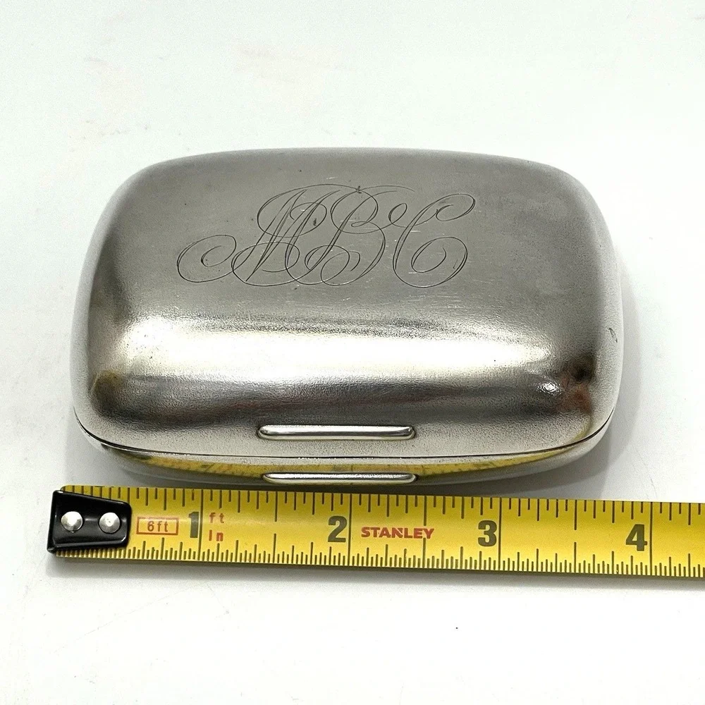 Antique Gorham Silverplate Monogram Travel Soap Box Possibly Late 19th Century